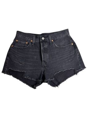 Levi’s Cut Off Button Fly Black Jean Shorts